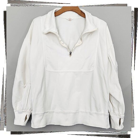 Cream "In The Cloud" Pullover Sweatshirt (S) by Free People - Picture 2 of 4